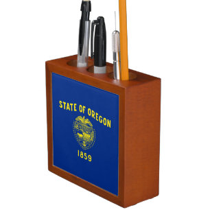 Oregon State Flag Desk Organizer
