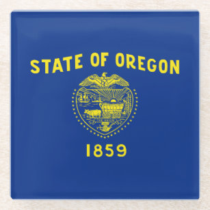 Oregon State Flag Glass Coaster