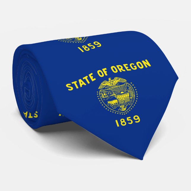 Oregon State Flag Neck Tie (Rolled)