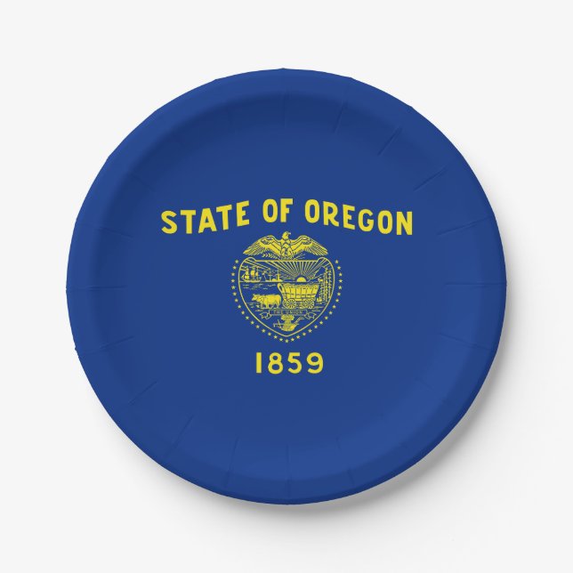 Oregon State Flag Paper Plates (Front)