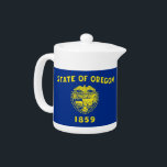 Oregon State Flag Teapot<br><div class="desc">Brew up a cup of state pride with our charming teapot featuring the flag of Oregon! This unique teapot is more than just a functional kitchen item; it's a celebration of Oregon's rich heritage and cultural identity. Adorned with a high-quality print of the Oregon state flag, this teapot brings a...</div>