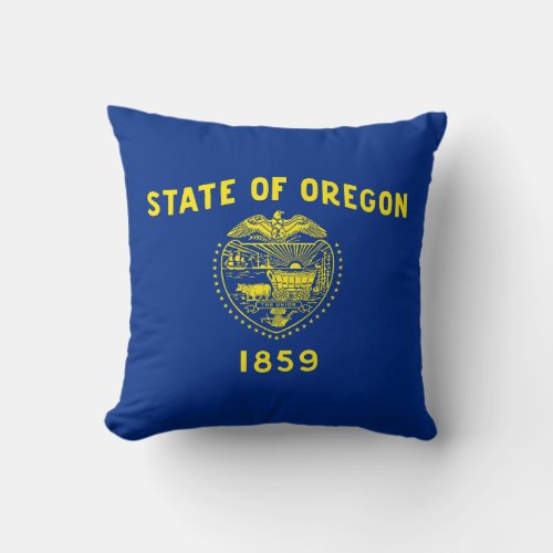 Oregon State Flag Throw Pillow