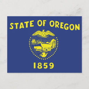 Oregon State Flag Two Sided Seal & Pioneer Postcard