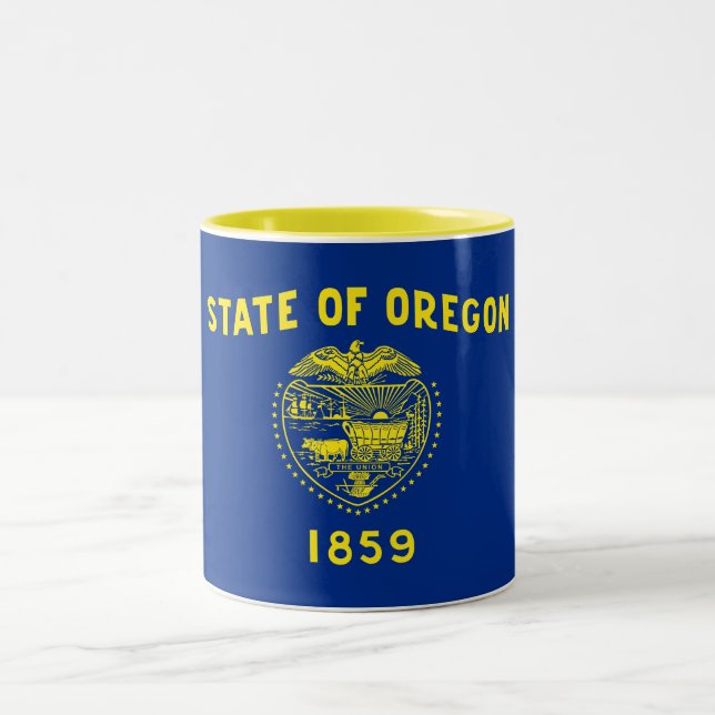 Oregon State Flag Two-Tone Coffee Mug (Center)