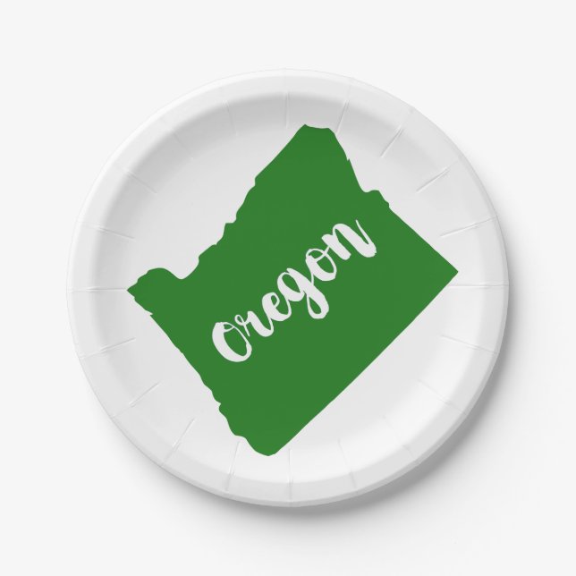 Oregon State Green Paper Plates (Front)