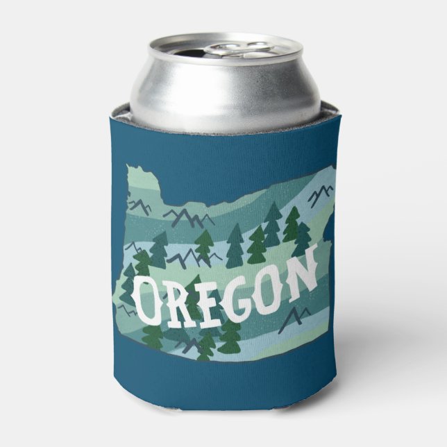 Oregon State Illustrated Map Can Cooler (Can Front)
