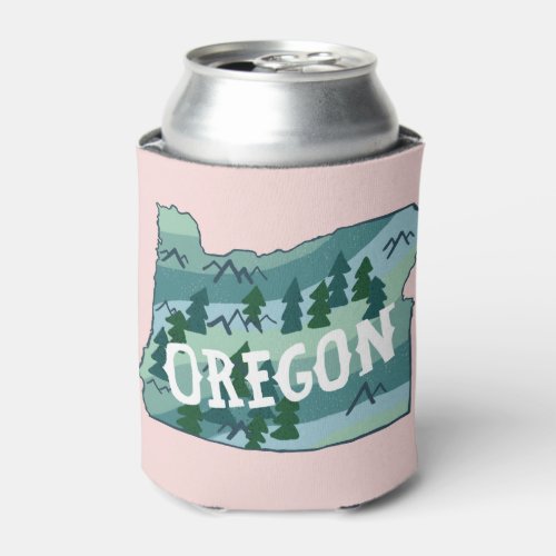 Oregon State Illustrated Map Can Cooler