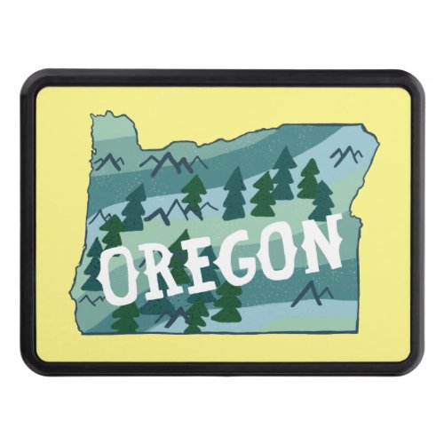 Oregon State Illustrated Map  Hitch Cover