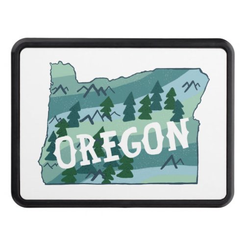 Oregon State Illustrated Map  Hitch Cover