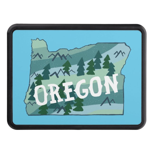 Oregon State Illustrated Map  Hitch Cover (Front)