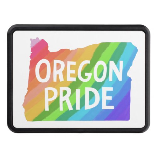 Oregon State Illustrated Map PRIDE RAINBOW  Hitch Cover