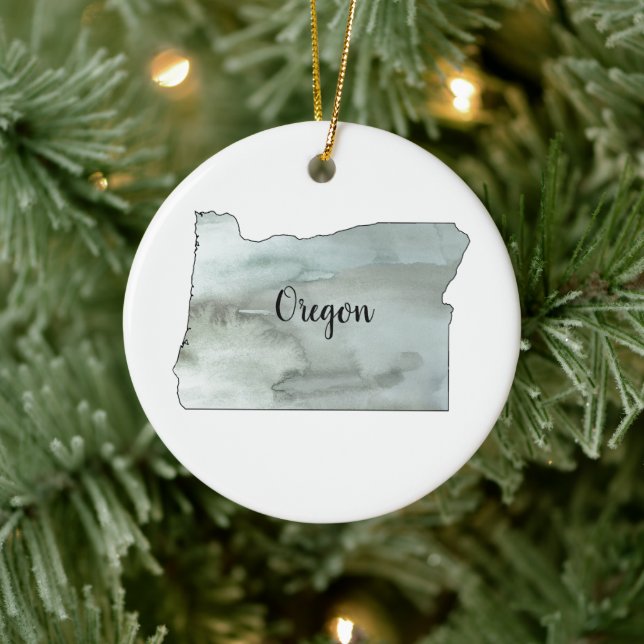 Oregon State Illustration  Ceramic Ornament (Tree)