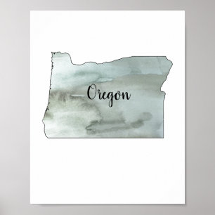 Oregon State Illustration Poster