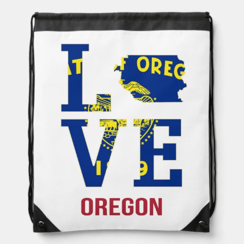 Oregon State Love USA Drawstring Bag