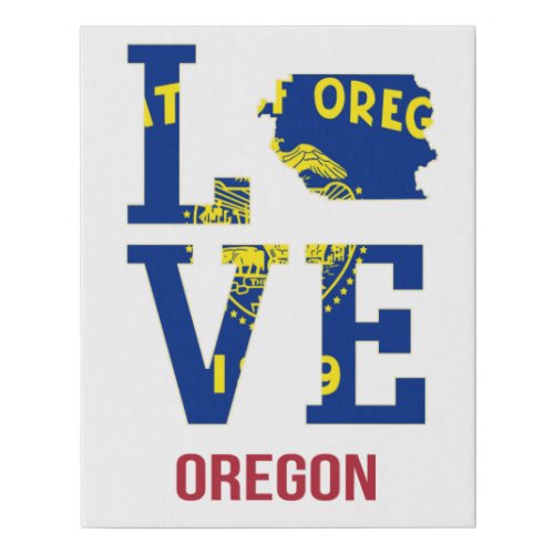 Oregon State Love USA Faux Canvas Print