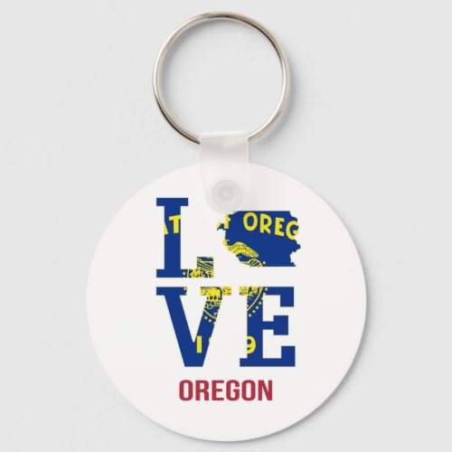 Oregon State Love USA Keychain