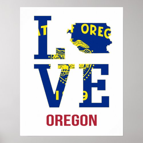 Oregon State Love USA Poster