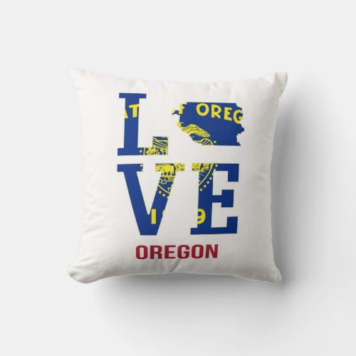 Oregon State Love USA Throw Pillow