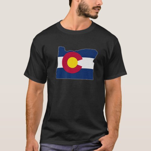 OREGON STATE MAP COLORADO CO Flag Roots Men Women  T_Shirt