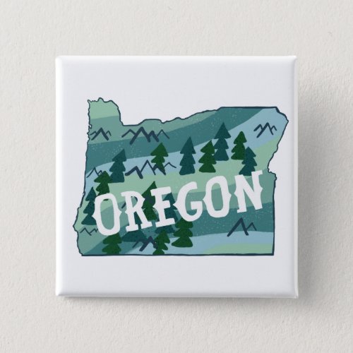 Oregon State Map Illustration Button