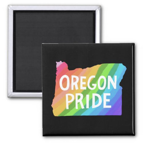 Oregon State Map Illustration RAINBOW PRIDE Magnet