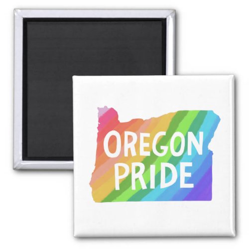 Oregon State Map Illustration RAINBOW PRIDE Magnet