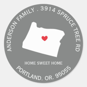 OREGON State New Address Label Sticker