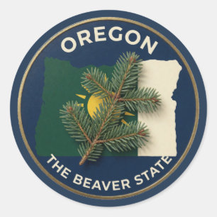 Oregon State Pride Emblem Classic Round Sticker