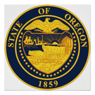Oregon state seal america republic symbol flag poster
