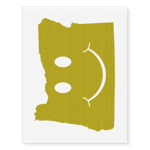 Oregon State Shape Face Temporary Tattoos