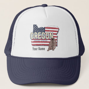 Oregon State United States Retro Map USA Souvenir Trucker Hat