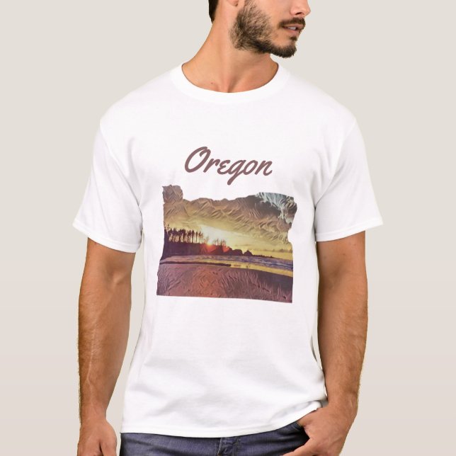 Oregon Sunset State Customizable Cutout Tee (Front)