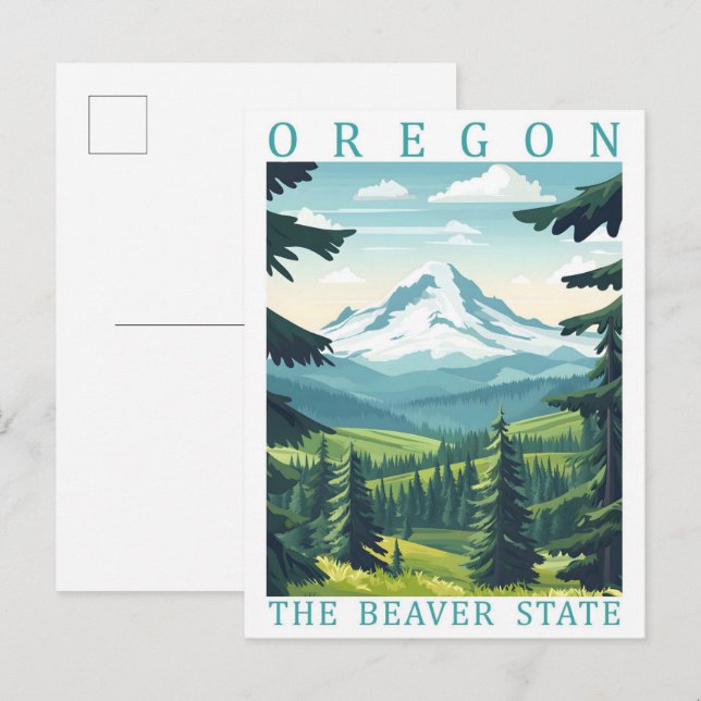 Oregon the Beaver State USA Travel Place Postcard (Front/Back)