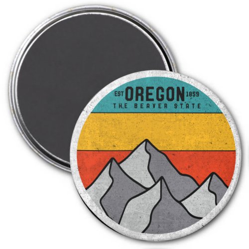 Oregon The Beaver State Vintage Mountain Souvenir Magnet