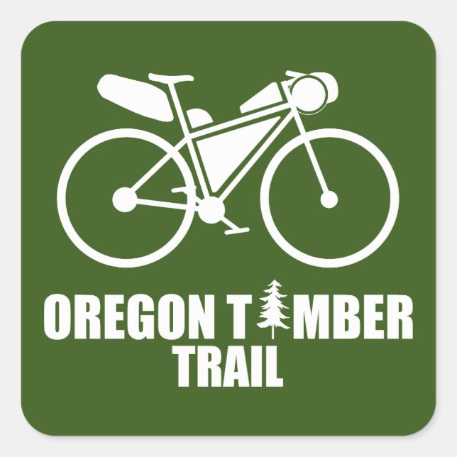 Oregon Timber Trail Bikepacking Square Sticker (Front)