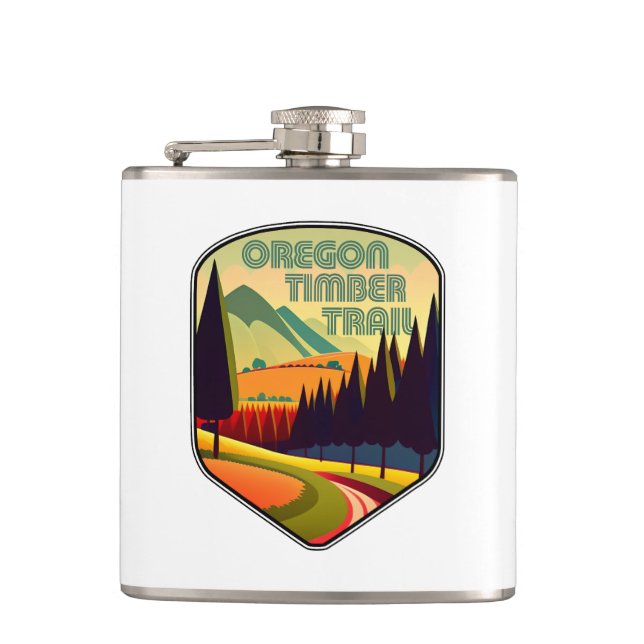 Oregon Timber Trail Colors Flask (Front)