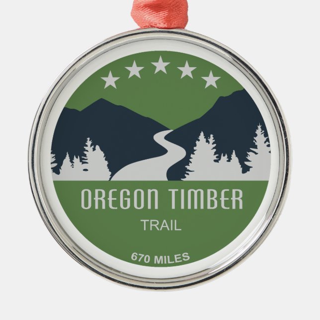 Oregon Timber Trail Metal Ornament (Front)