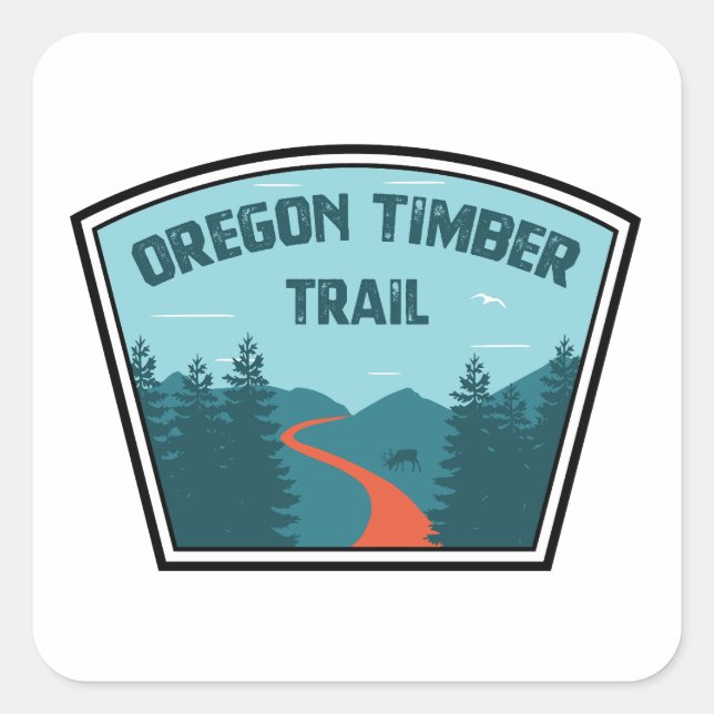 Oregon Timber Trail Square Sticker (Front)