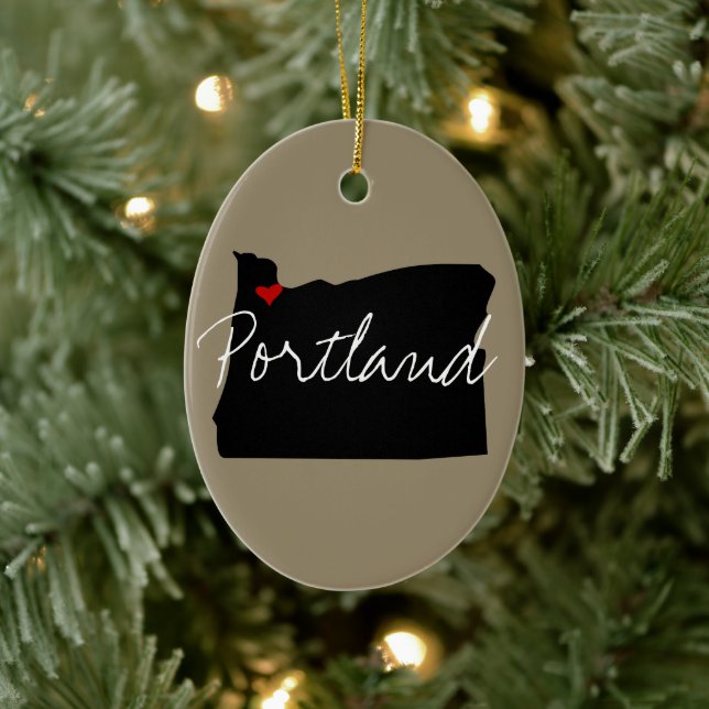 Oregon Town Ceramic Ornament (Tree)