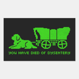Oregon Trail Newfoundland dysentary Style Rectangular Sticker