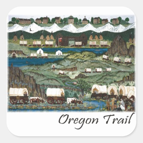 Oregon Trail Square Sticker