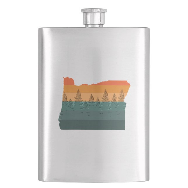 Oregon Tree Silhouette Flask (Front)