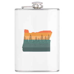 Oregon Tree Silhouette Flask