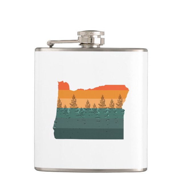 Oregon Tree Silhouette Flask (Front)
