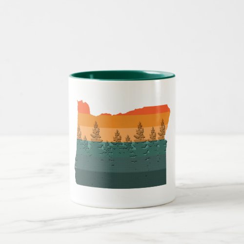 Oregon Tree Silhouette Two_Tone Coffee Mug