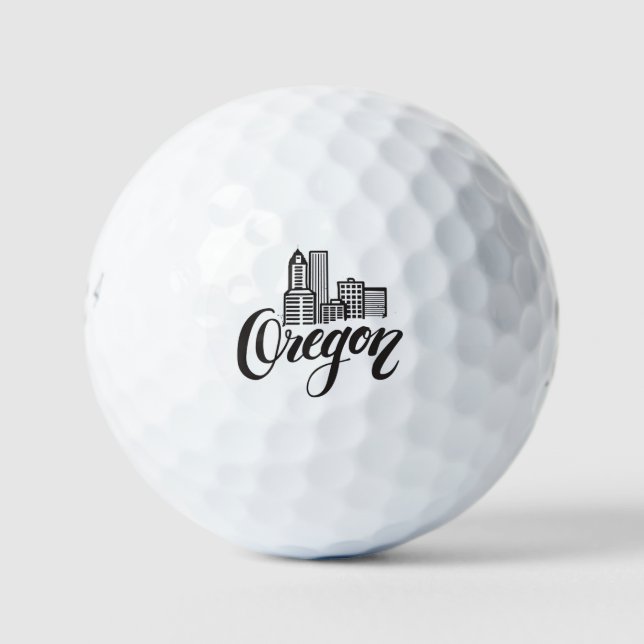 Oregon Typography Design Golf Balls (Front)