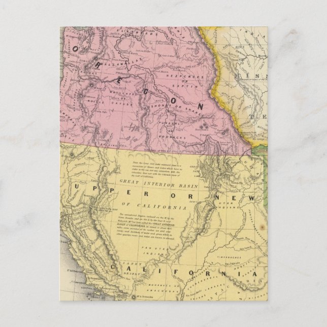 Oregon, Upper California & New Mexico Postcard (Front)