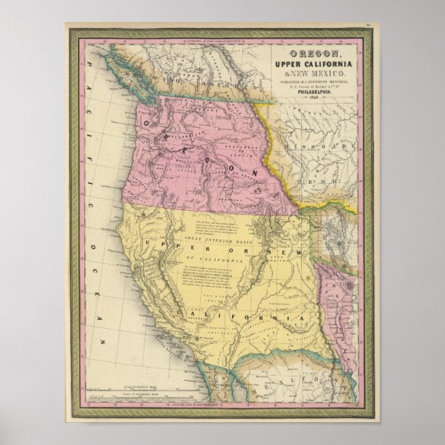 Oregon, Upper California & New Mexico Poster (Front)