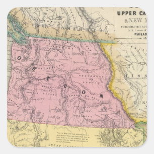 Oregon, Upper California & New Mexico Square Sticker