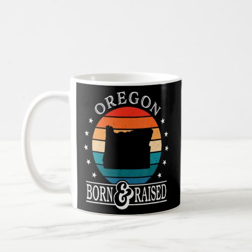 Oregon Usa Born  Raised Retro Us State Pride  Coffee Mug